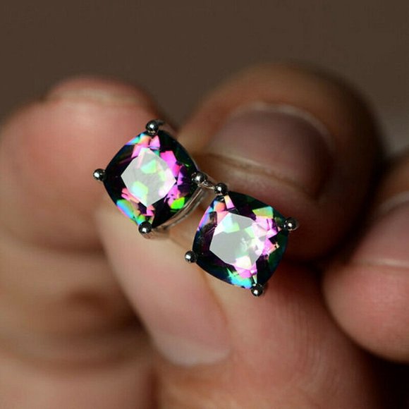Jewelry - New Multicolor 925 Silver Stud Earrings